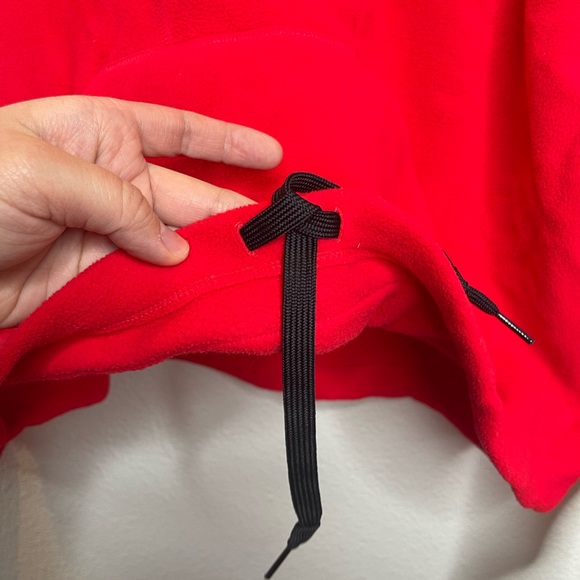 Victorias Secret PINK Red Cropped Fleece Half Zip Pullover Sweater Size Medium - Picture 7 of 9